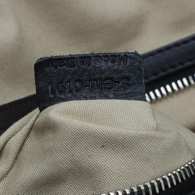 Pre Owned Celine White And Black Leather Oversized Folded Tote