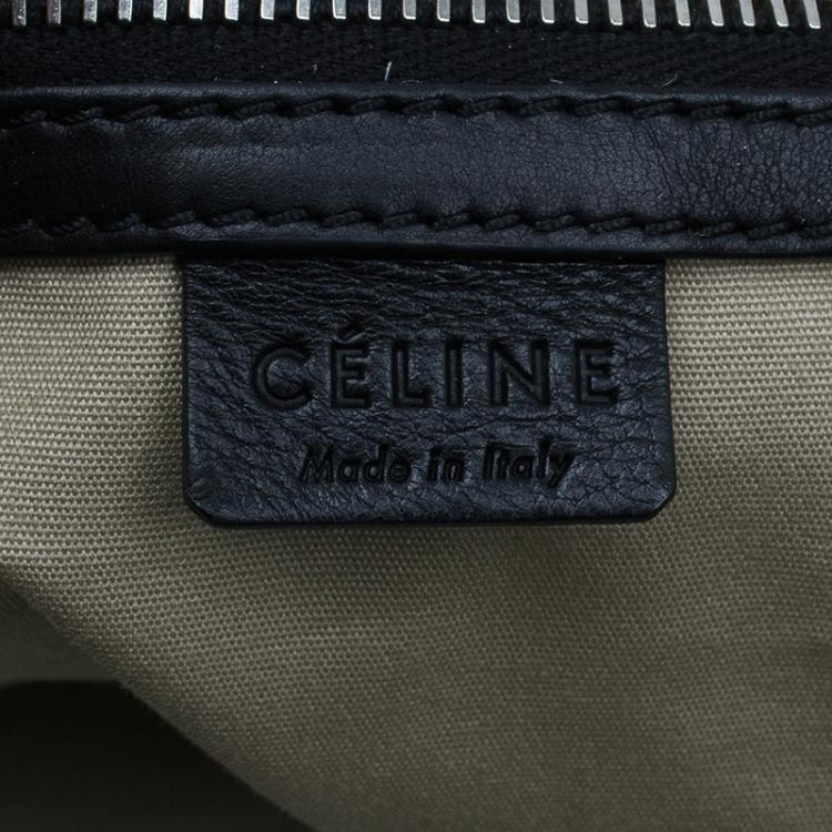 Pre Owned Celine White And Black Leather Oversized Folded Tote