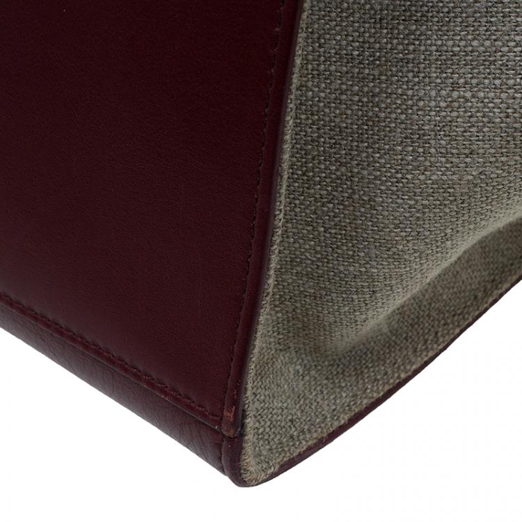 Pre Owned Celine Tri Color Leather/Canvas Medium Trapeze Bag