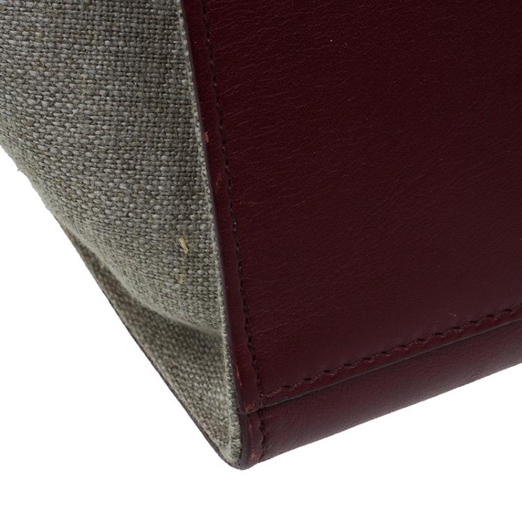 Pre Owned Celine Tri Color Leather/Canvas Medium Trapeze Bag