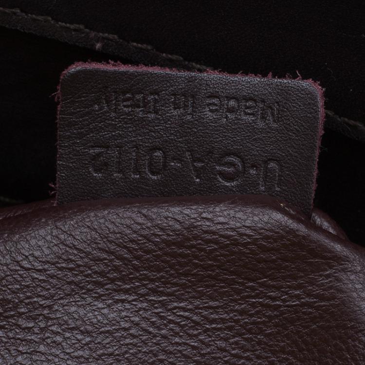 Pre Owned Celine Burgundy Python and Leather Mini Luggage Tote