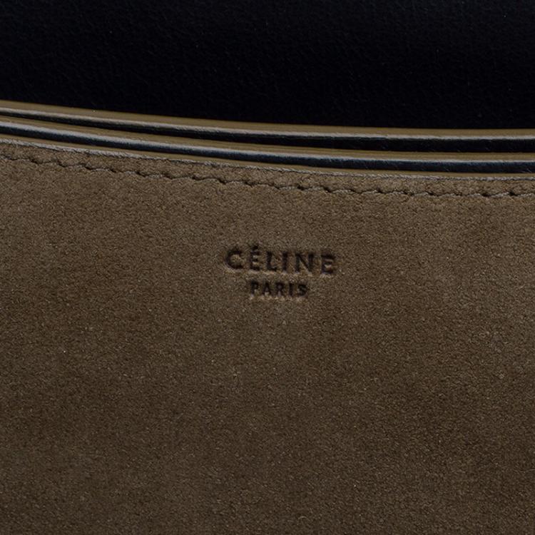 Pre Owned Celine Tricolor Leather and Suede Diamond Clutch Bag