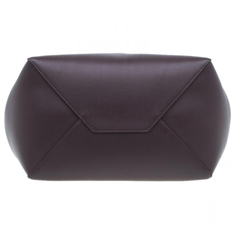 Pre Owned Celine Burgundy Leather Medium Tassel Phantom Cabas Tote