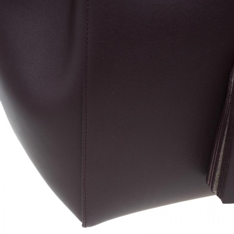 Pre Owned Celine Burgundy Leather Medium Tassel Phantom Cabas Tote