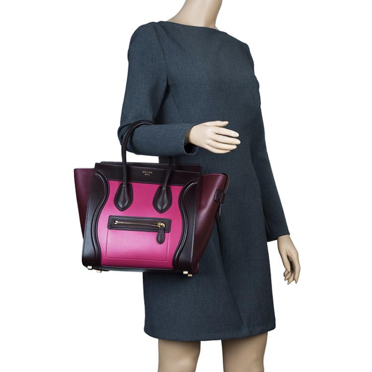 مملوكة مسبقًا Celine Tri color Leather Micro Luggage Tote