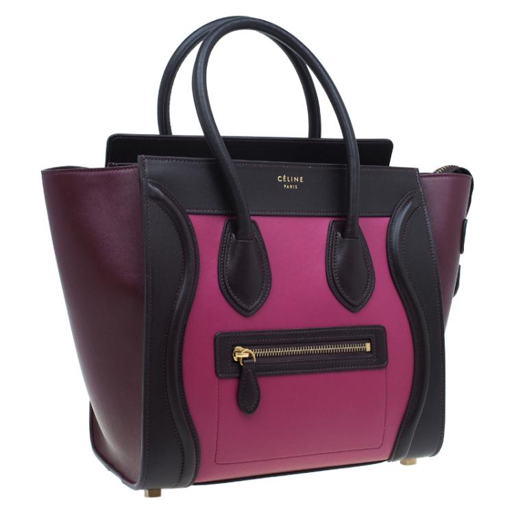 مملوكة مسبقًا Celine Tri color Leather Micro Luggage Tote