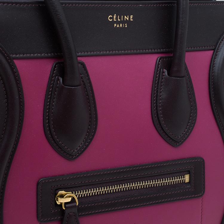 مملوكة مسبقًا Celine Tri color Leather Micro Luggage Tote