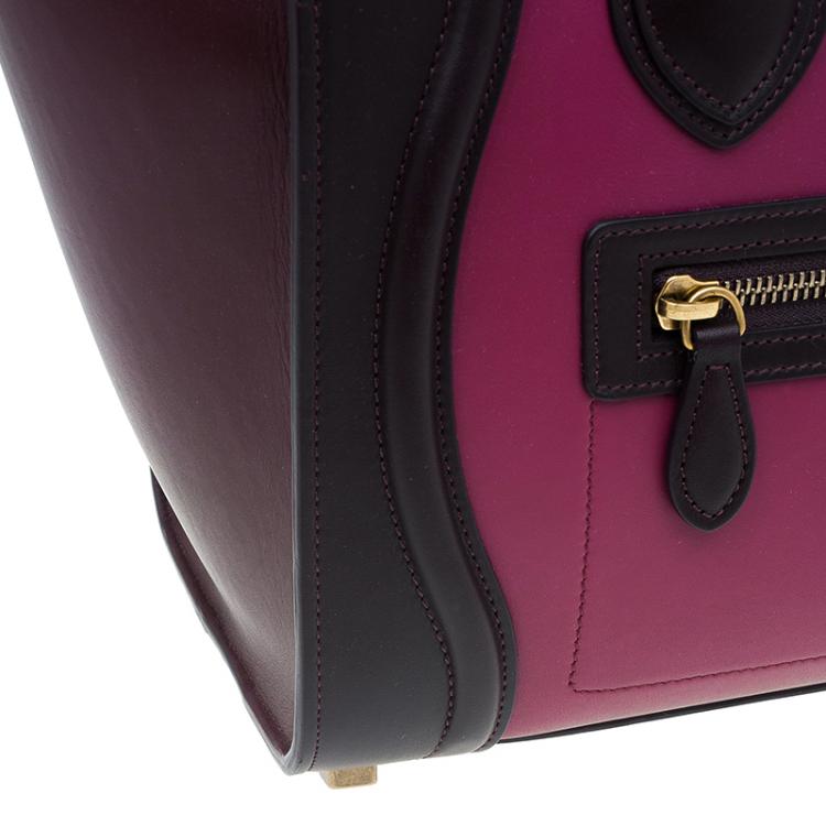 مملوكة مسبقًا Celine Tri color Leather Micro Luggage Tote