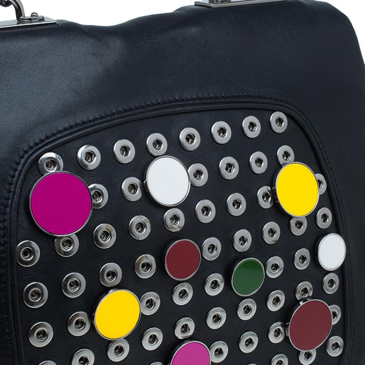 مملوكة مسبقًا Celine Black Soft Leather Snaps Top Handle Bag