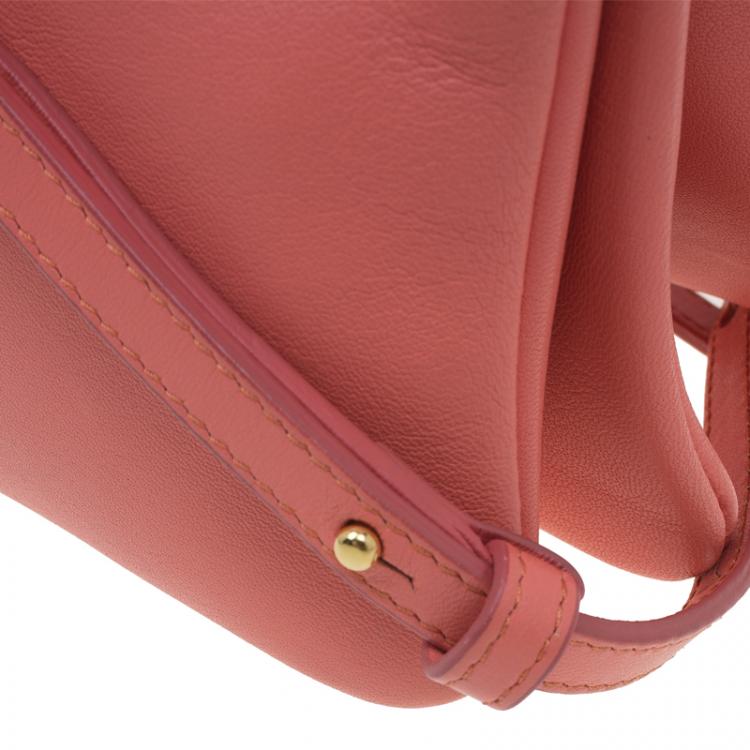 Pre Owned Celine Pink Leather Trio Crossbody Bag