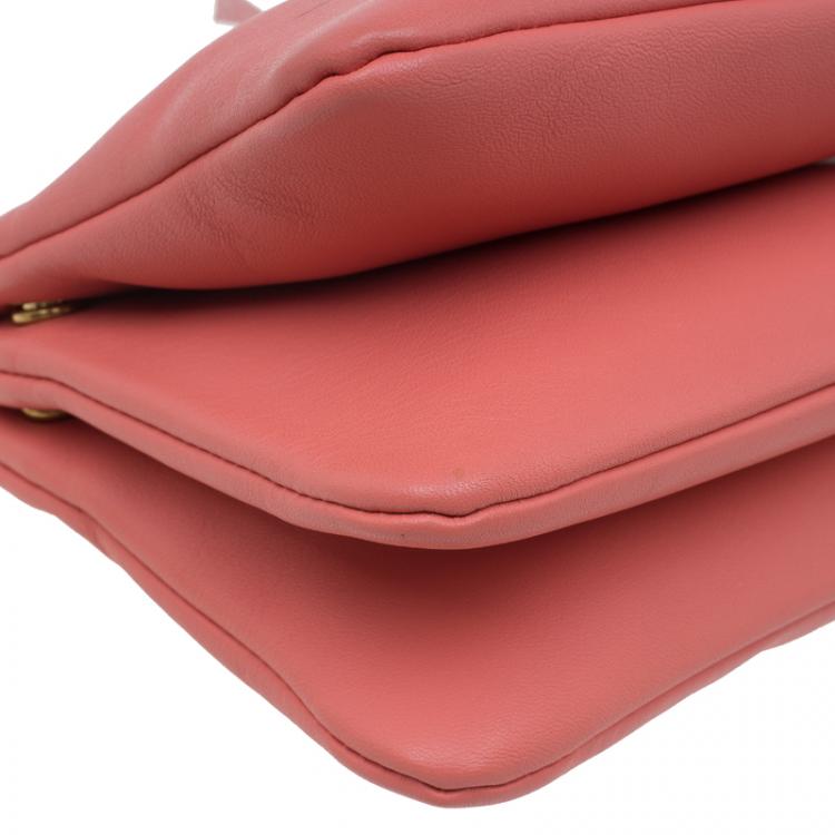 Pre Owned Celine Pink Leather Trio Crossbody Bag