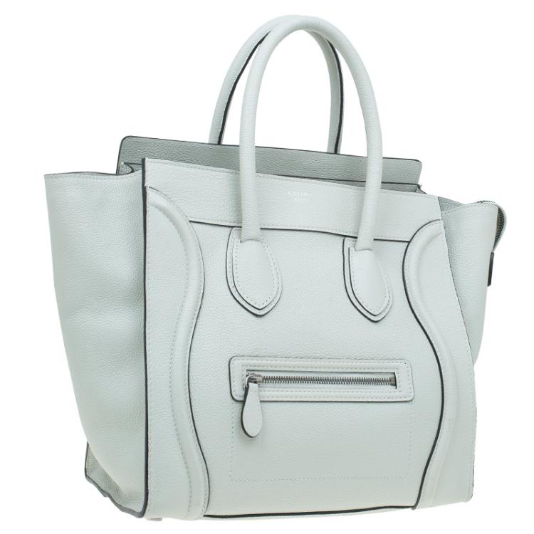 Pre Owned Celine Cream Leather Mini Luggage Tote