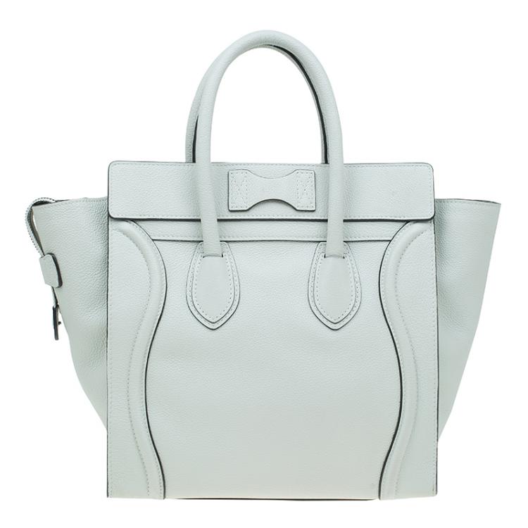 Pre Owned Celine Cream Leather Mini Luggage Tote
