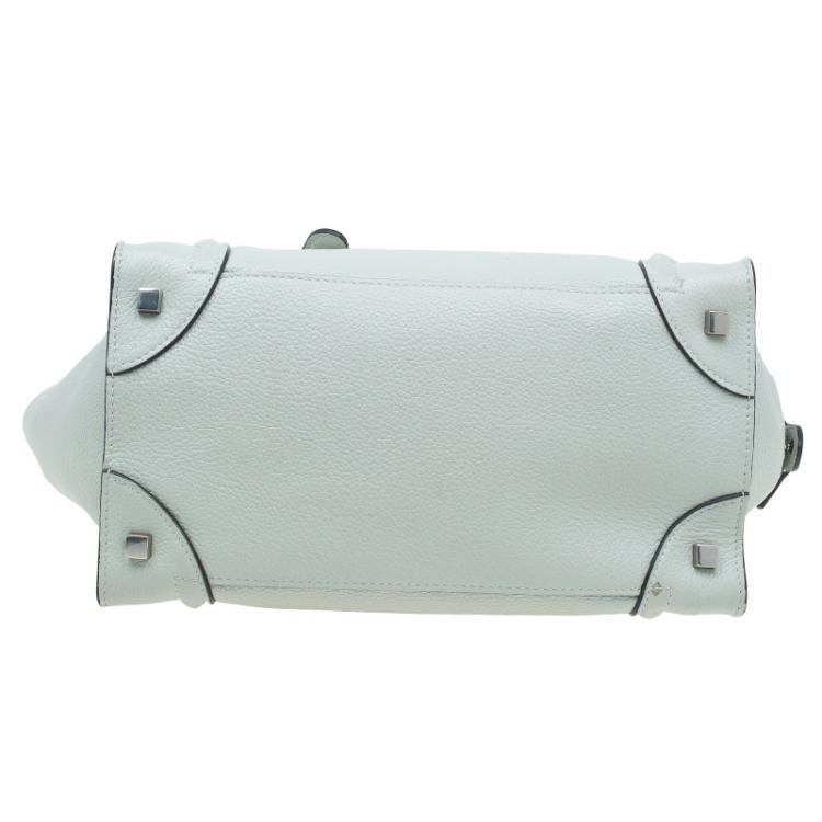 Pre Owned Celine Cream Leather Mini Luggage Tote