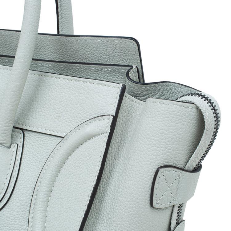 Pre Owned Celine Cream Leather Mini Luggage Tote