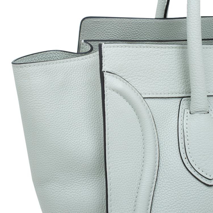 Pre Owned Celine Cream Leather Mini Luggage Tote
