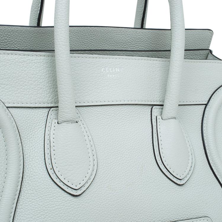 Pre Owned Celine Cream Leather Mini Luggage Tote