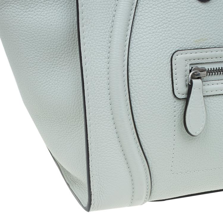 Pre Owned Celine Cream Leather Mini Luggage Tote