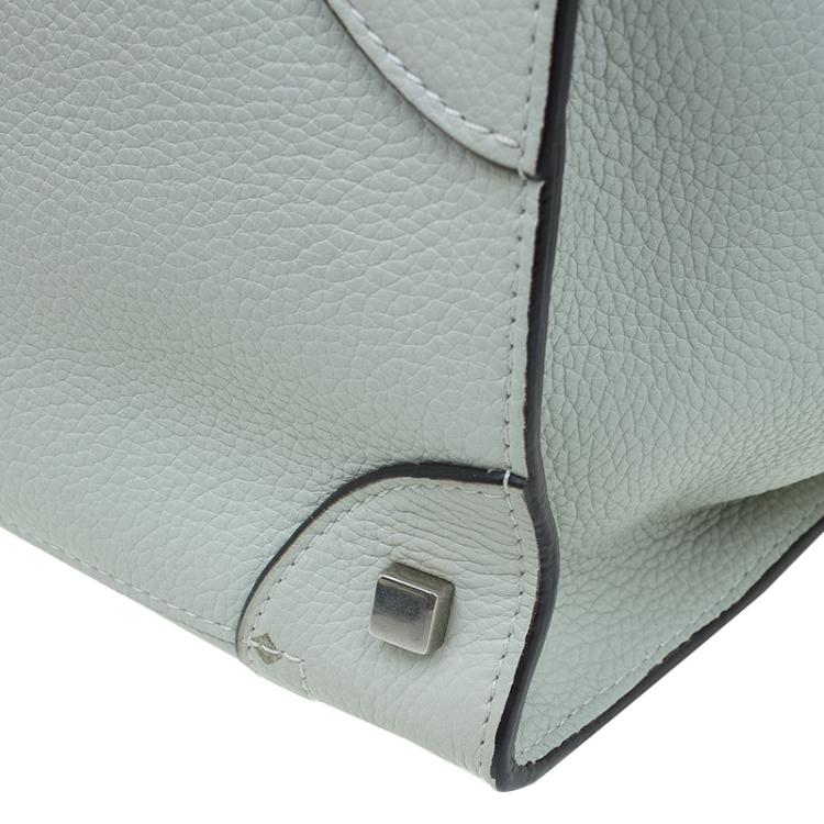 Pre Owned Celine Cream Leather Mini Luggage Tote