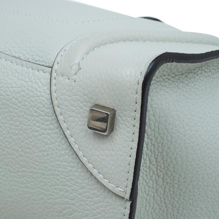 Pre Owned Celine Cream Leather Mini Luggage Tote
