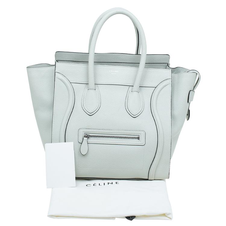 Pre Owned Celine Cream Leather Mini Luggage Tote