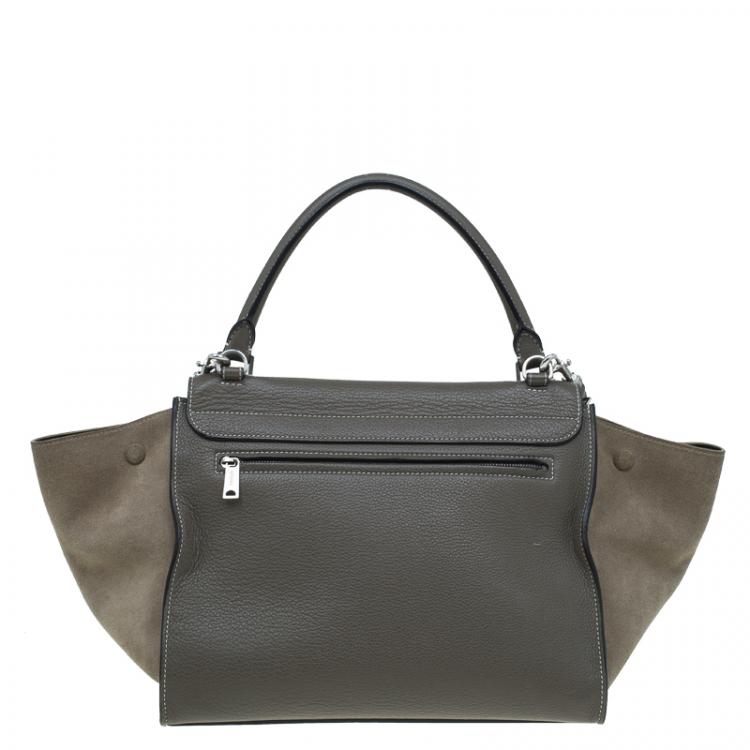 Pre Owned Celine Brown Leather Medium Trapeze Bag