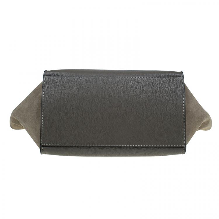 Pre Owned Celine Brown Leather Medium Trapeze Bag