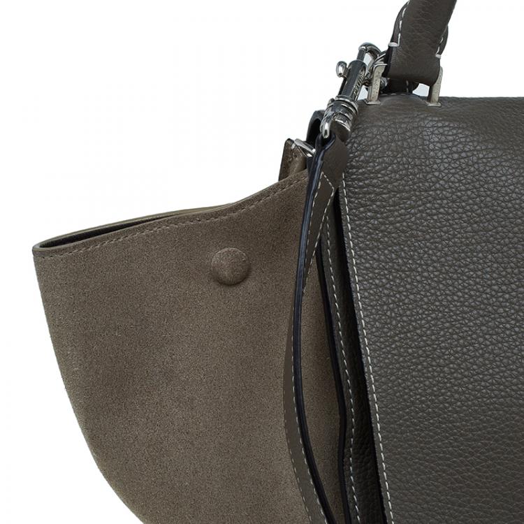 Pre Owned Celine Brown Leather Medium Trapeze Bag