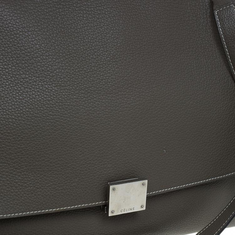 Pre Owned Celine Brown Leather Medium Trapeze Bag