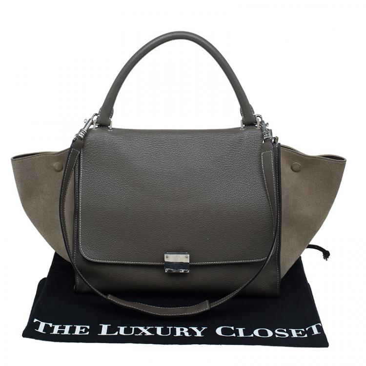 Pre Owned Celine Brown Leather Medium Trapeze Bag