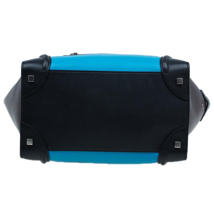 Pre Owned Celine Tri-Color Leather Mini Luggage Tote Bag