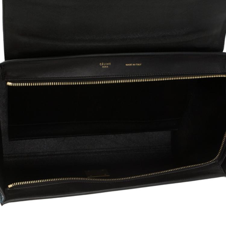 Pre Owned Celine Blue/Black Python Medium Trapeze Bag