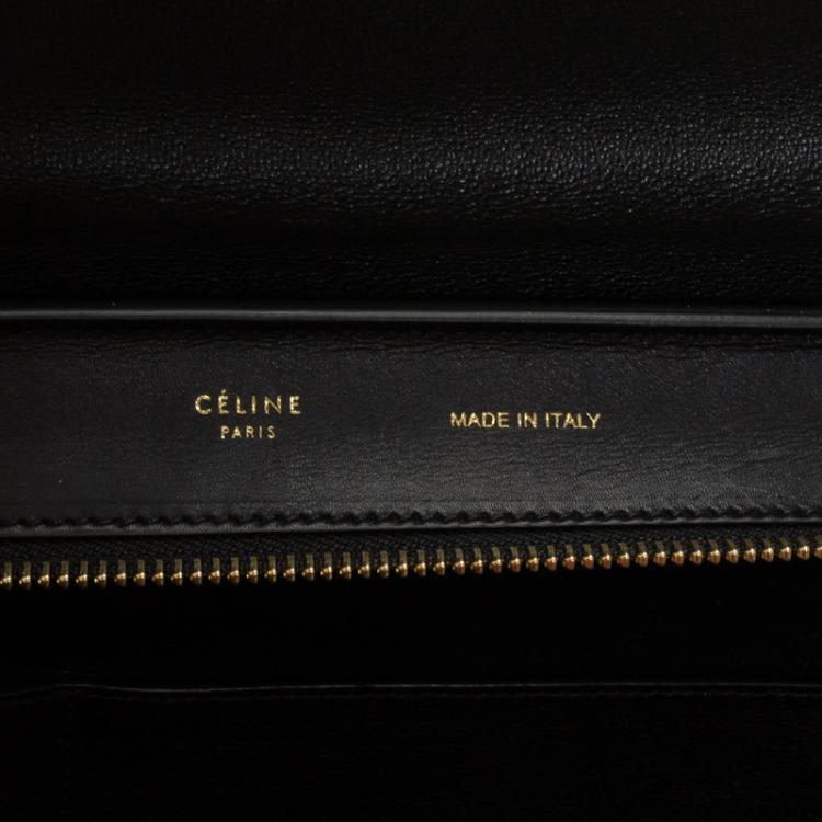 Pre Owned Celine Blue/Black Python Medium Trapeze Bag