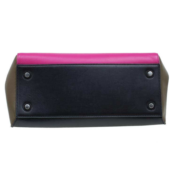Pre Owned Céline Tricolor Smooth Leather Small Edge Bag