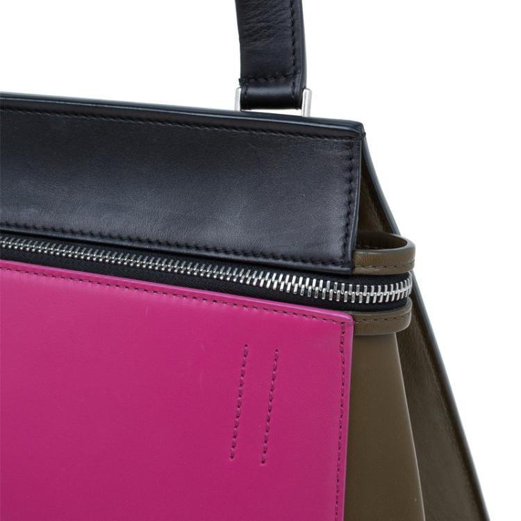 Pre Owned Céline Tricolor Smooth Leather Small Edge Bag
