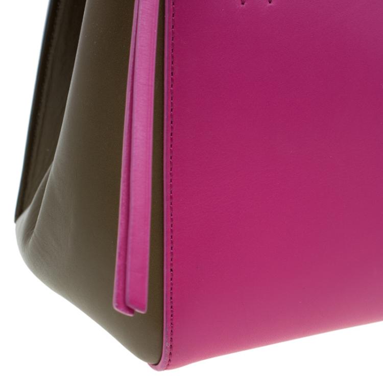 Pre Owned Céline Tricolor Smooth Leather Small Edge Bag