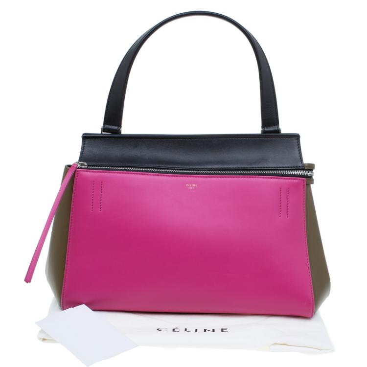 Pre Owned Céline Tricolor Smooth Leather Small Edge Bag