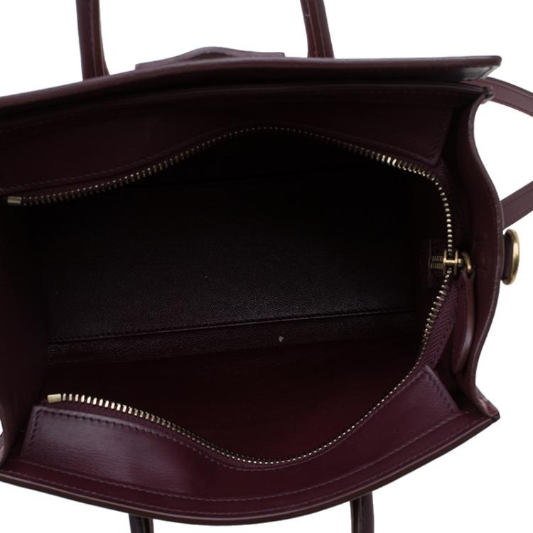 Pre Owned Celine Tri Color Leather Nano Luggage Tote