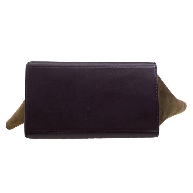 Pre Owned Celine Tri Color Leather/Suede Small Trapeze Bag