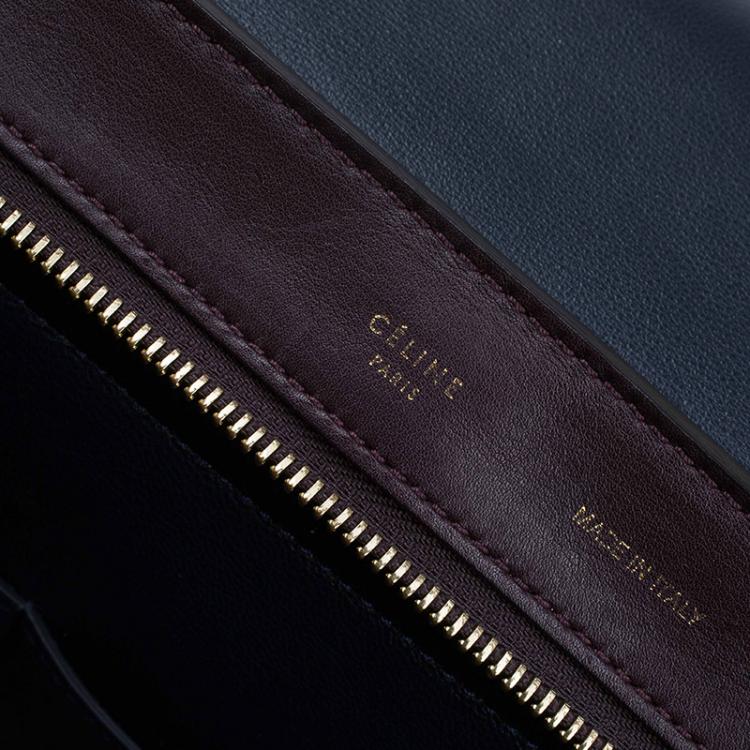 Pre Owned Celine Tri Color Leather/Suede Small Trapeze Bag