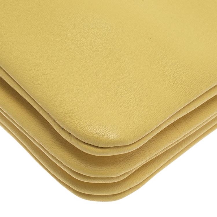 Pre Owned Celine Yellow Leather Trio Crossbody Bag