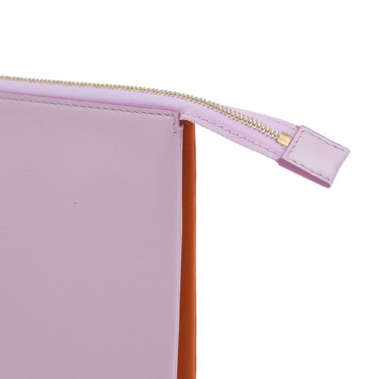 Pre Owned Celine Pink and Orange Leather Duo Cosmetic Pouch