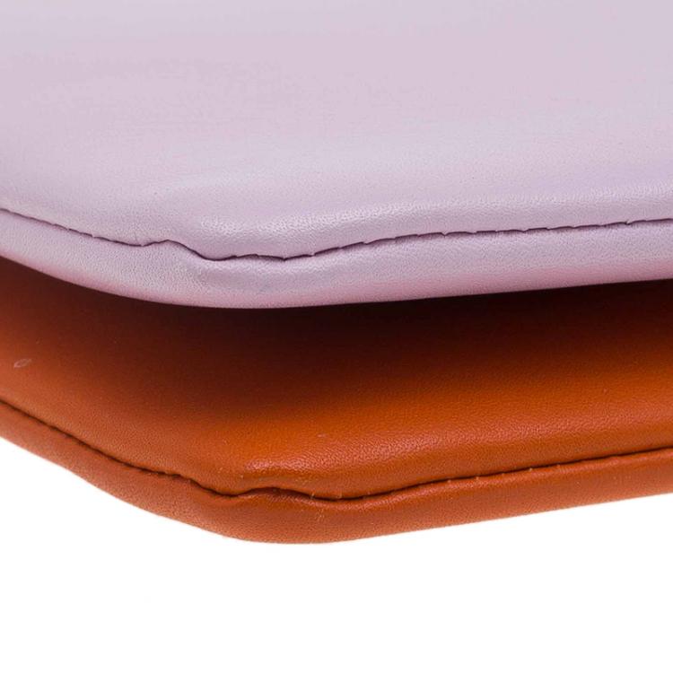 Pre Owned Celine Pink and Orange Leather Duo Cosmetic Pouch