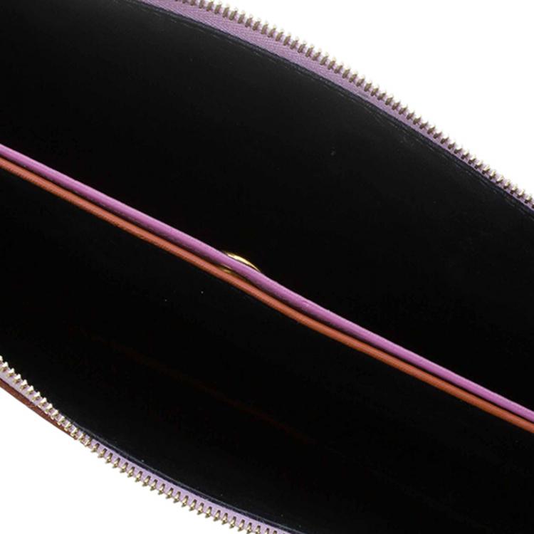 Pre Owned Celine Pink and Orange Leather Duo Cosmetic Pouch