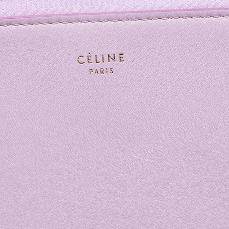 Pre Owned Celine Pink and Orange Leather Duo Cosmetic Pouch