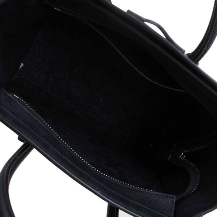 Pre Owned Celine Black Leather Nano Luggage Tote