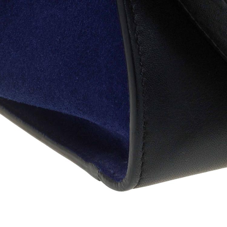 Pre Owned Celine Tri Color Leather and Suede Medium Trapeze Bag