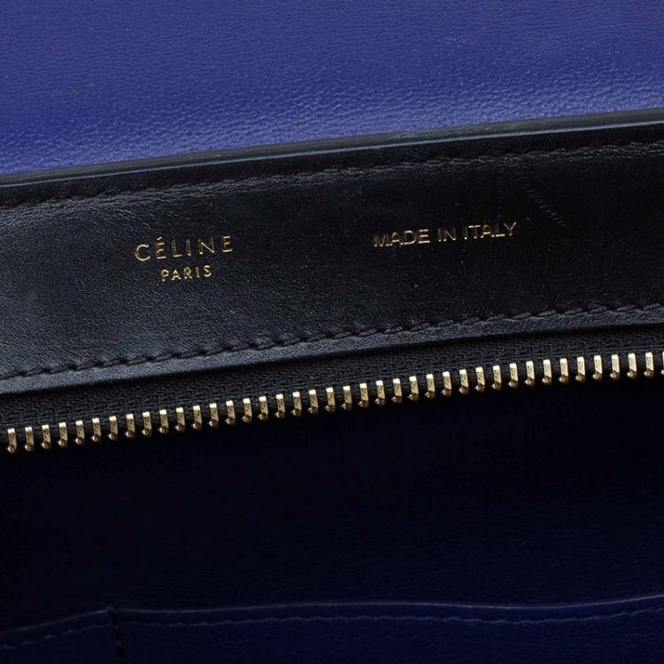 Pre Owned Celine Tri Color Leather and Suede Medium Trapeze Bag