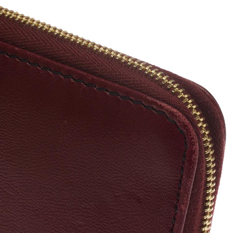 Pre Owned Celine Bi Color Leather Zip Around Wallet