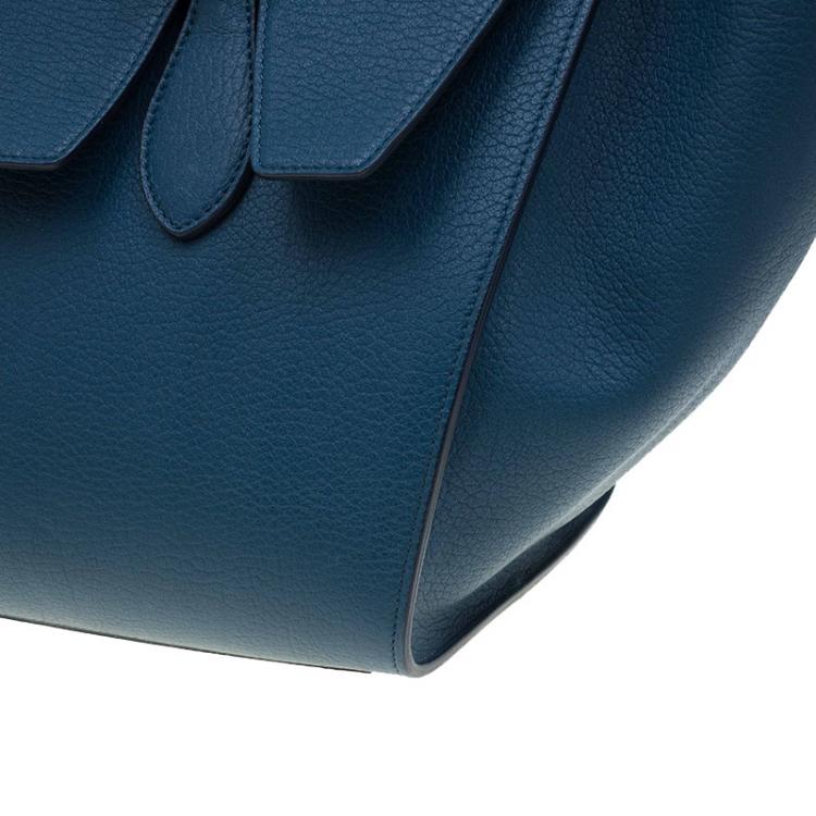 Pre Owned Celine Teal Blue Leather Small Tie Tote